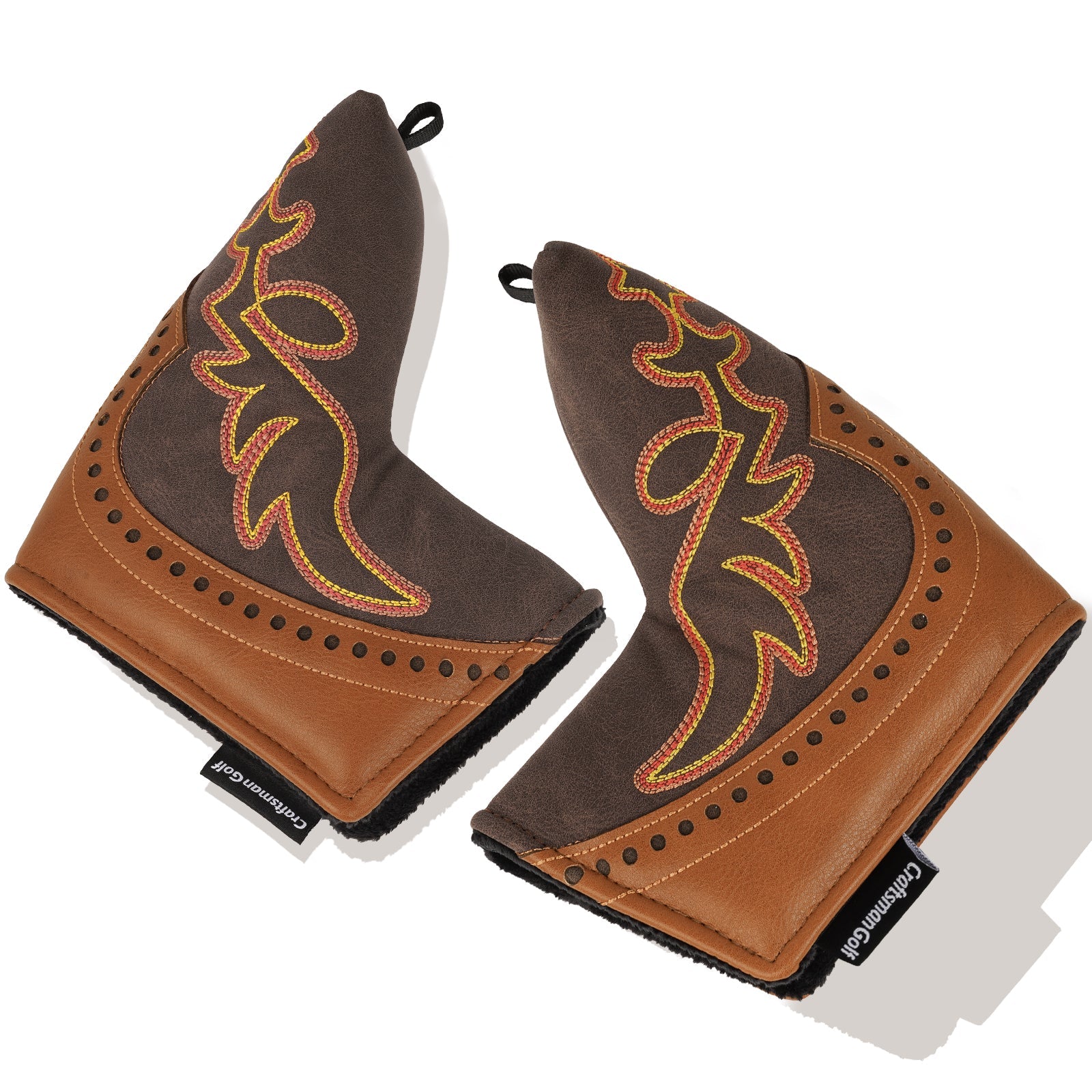 Brown Hollowed-out Putter Golf Head Cover