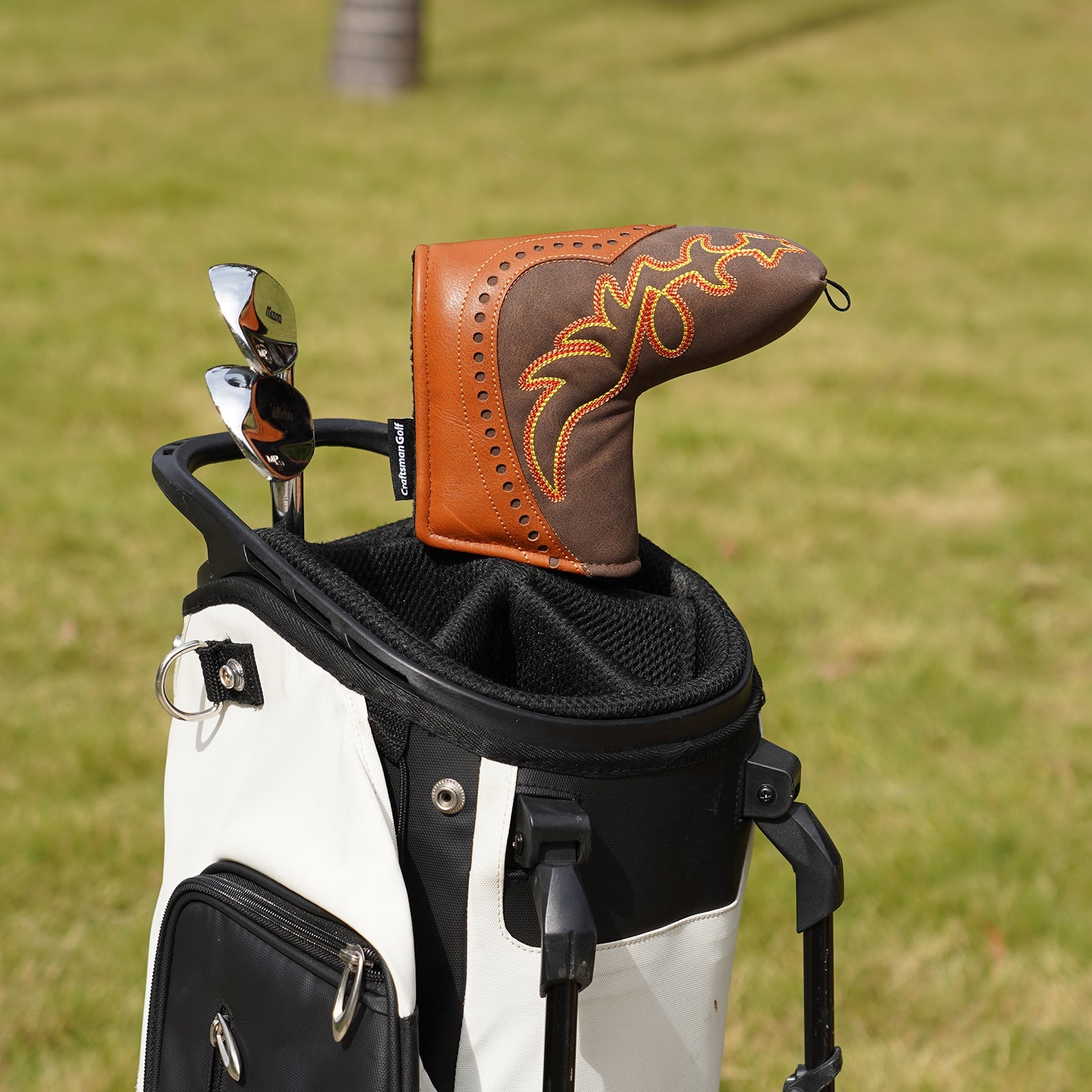 Brown Hollowed-out Putter Golf Head Cover