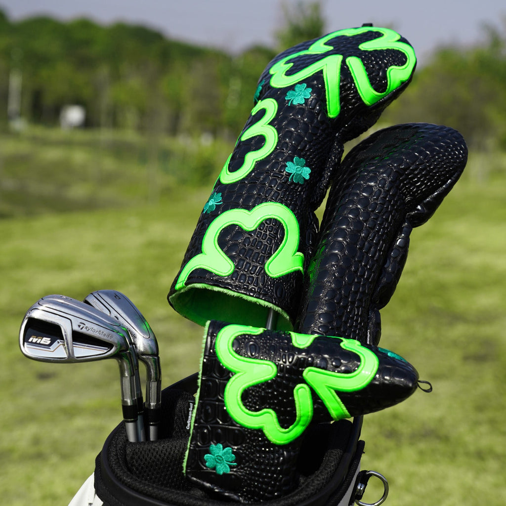 Fluorescent Lucky Clover Crocodile Blade Putter Cover
