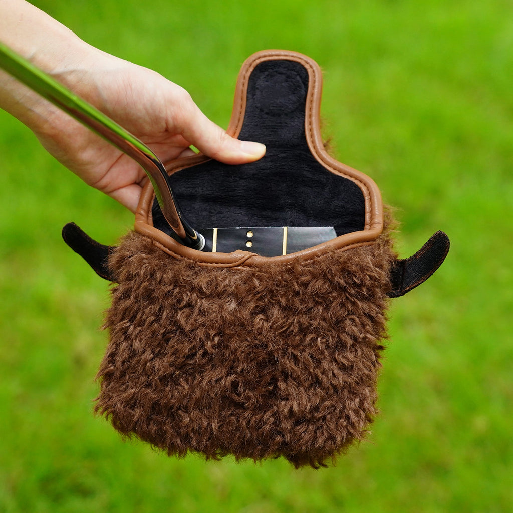 Brown Highland Cow Square Putter Golf Headcover