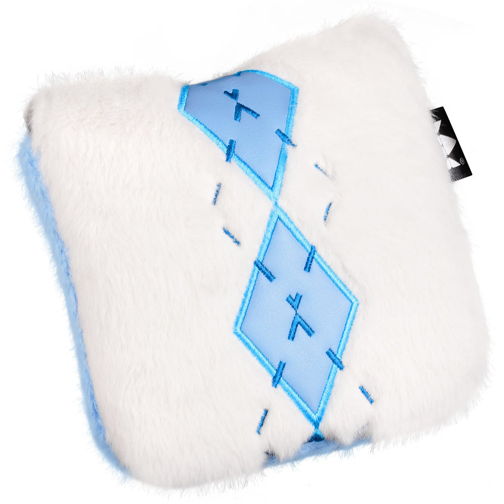 Elegant Blue & White Rhombus Square Mallet Putter Cover