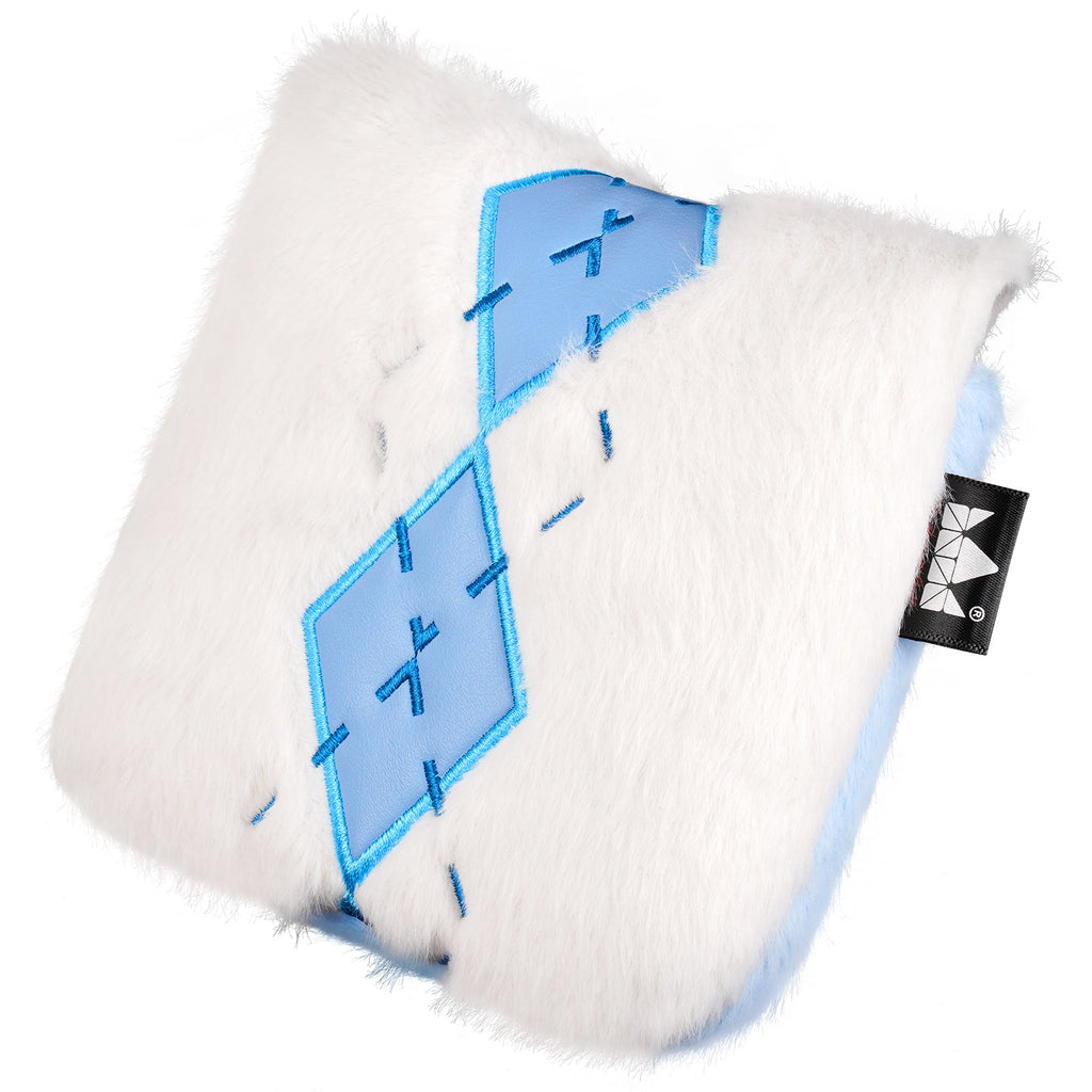 Elegant Blue & White Rhombus Square Mallet Putter Cover