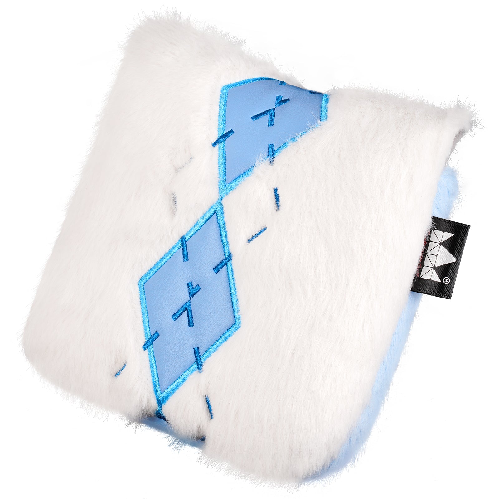Elegant Blue & White Rhombus Square Mallet Putter Cover