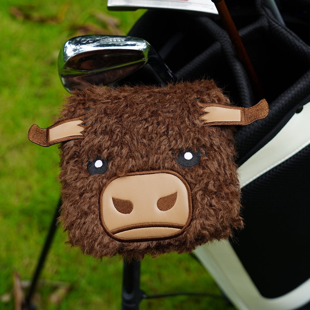 Brown Highland Cow Square Putter Golf Headcover