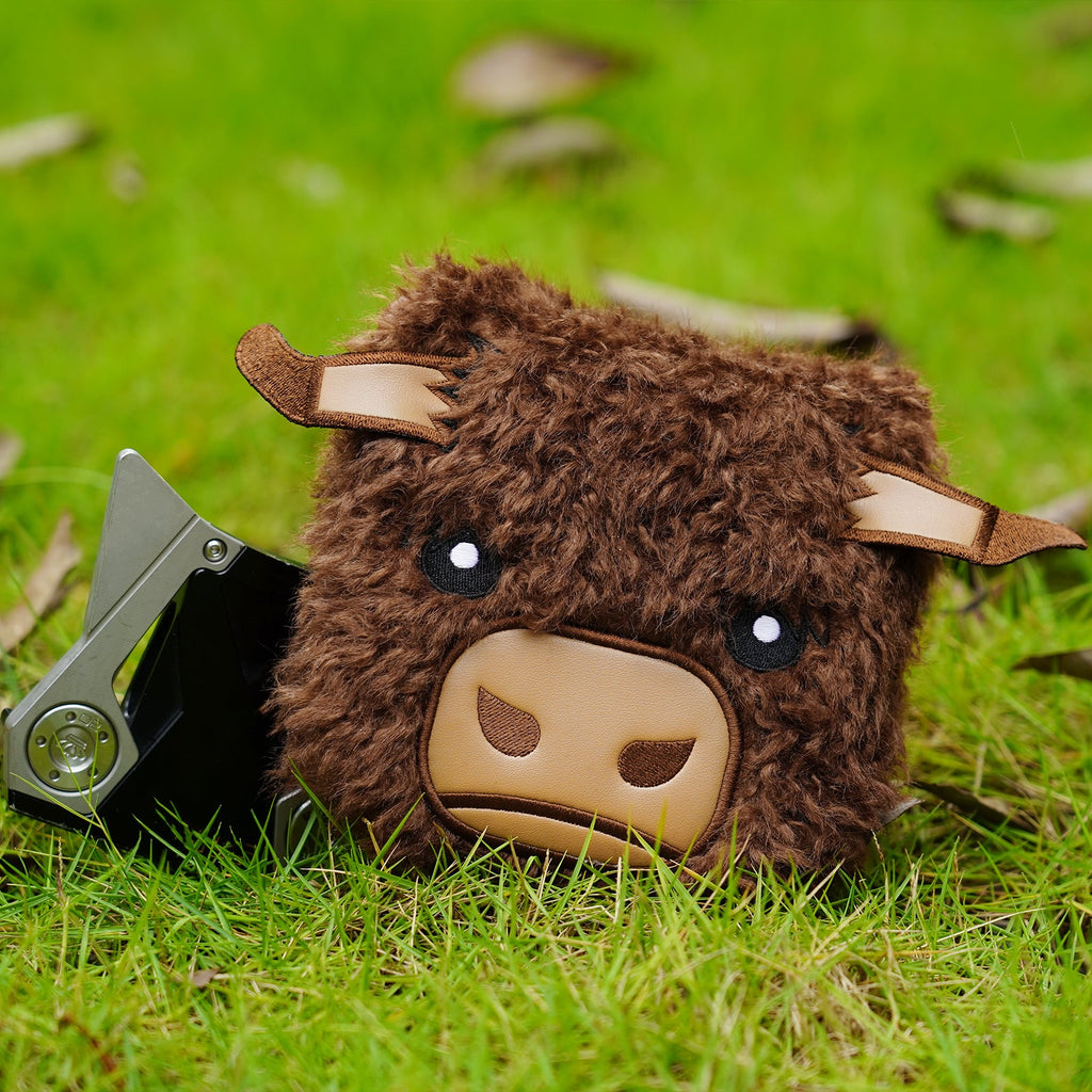 Brown Highland Cow Square Putter Golf Headcover