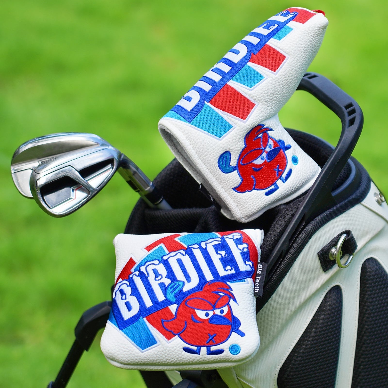 White PU Bird Milkshake Putter Golf Head Cover