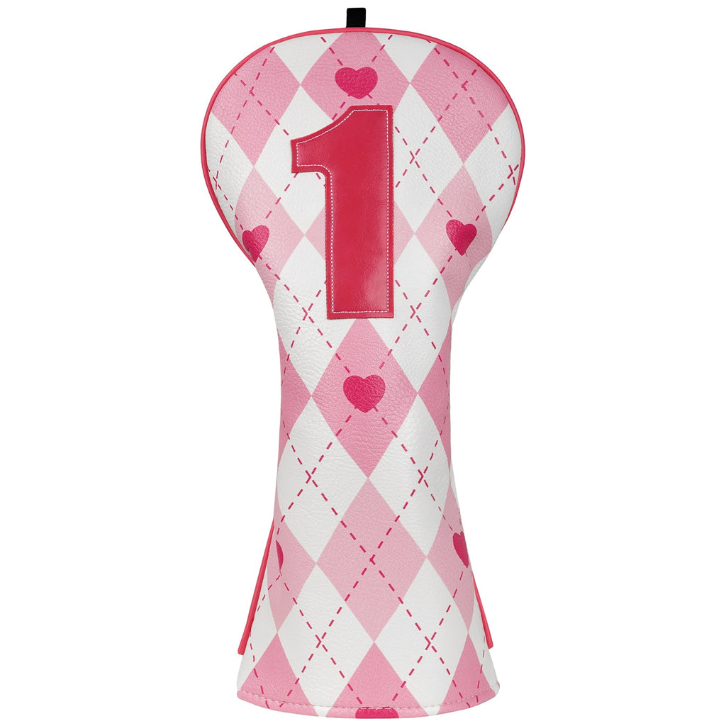 Diamond-Patterned Heart Driver Golf Headcover