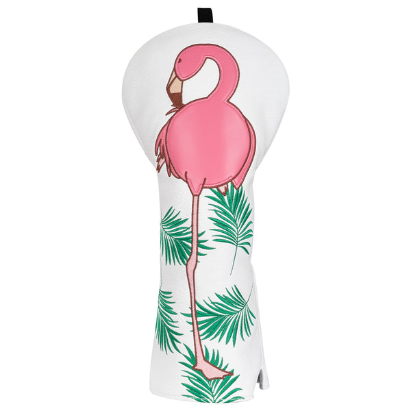 Flamingo White Wood Golf Head Cover