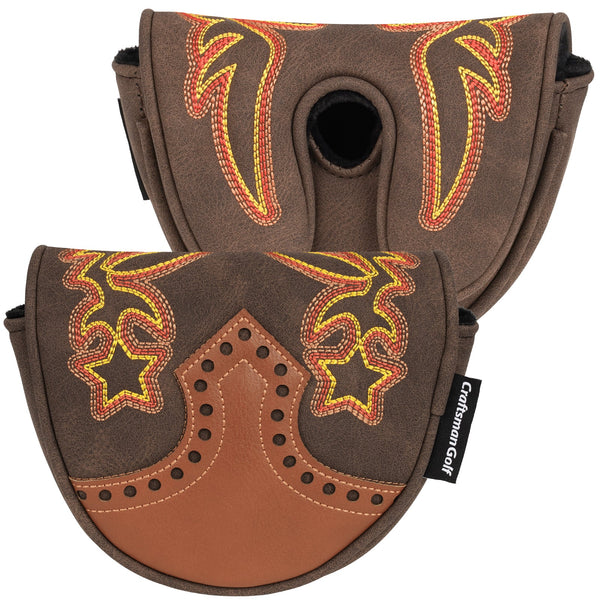 Brown Hollowed-out Putter Golf Head Cover