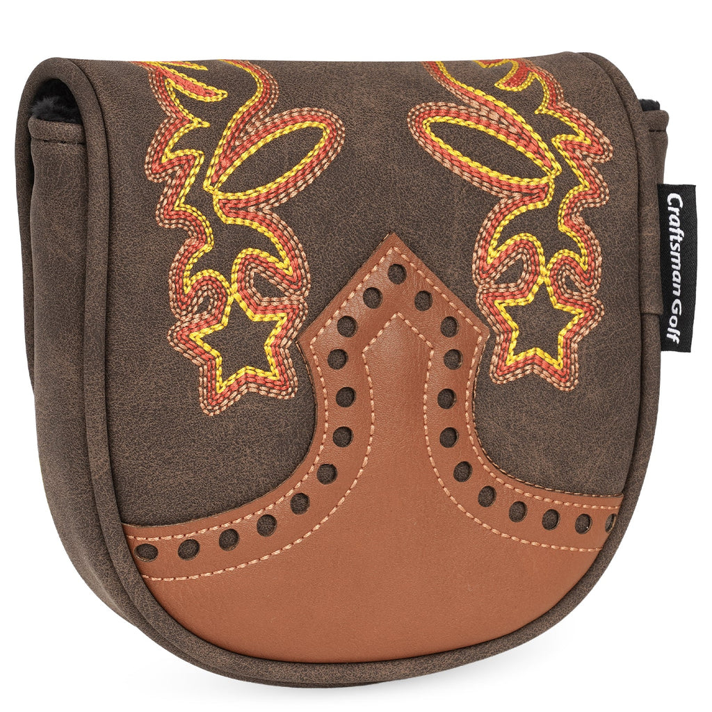 Brown Hollowed-out Putter Golf Head Cover
