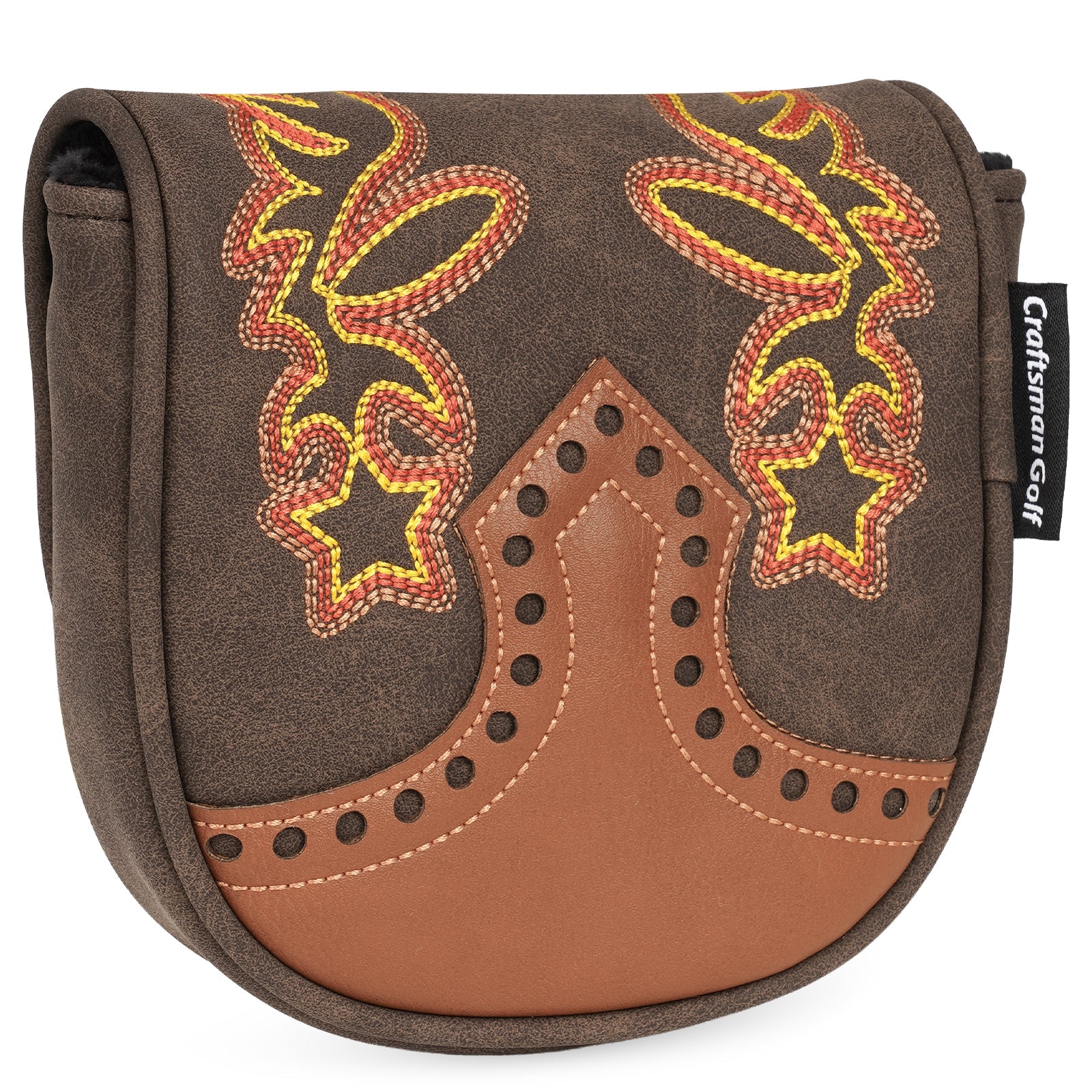 Brown Hollowed-out Putter Golf Head Cover
