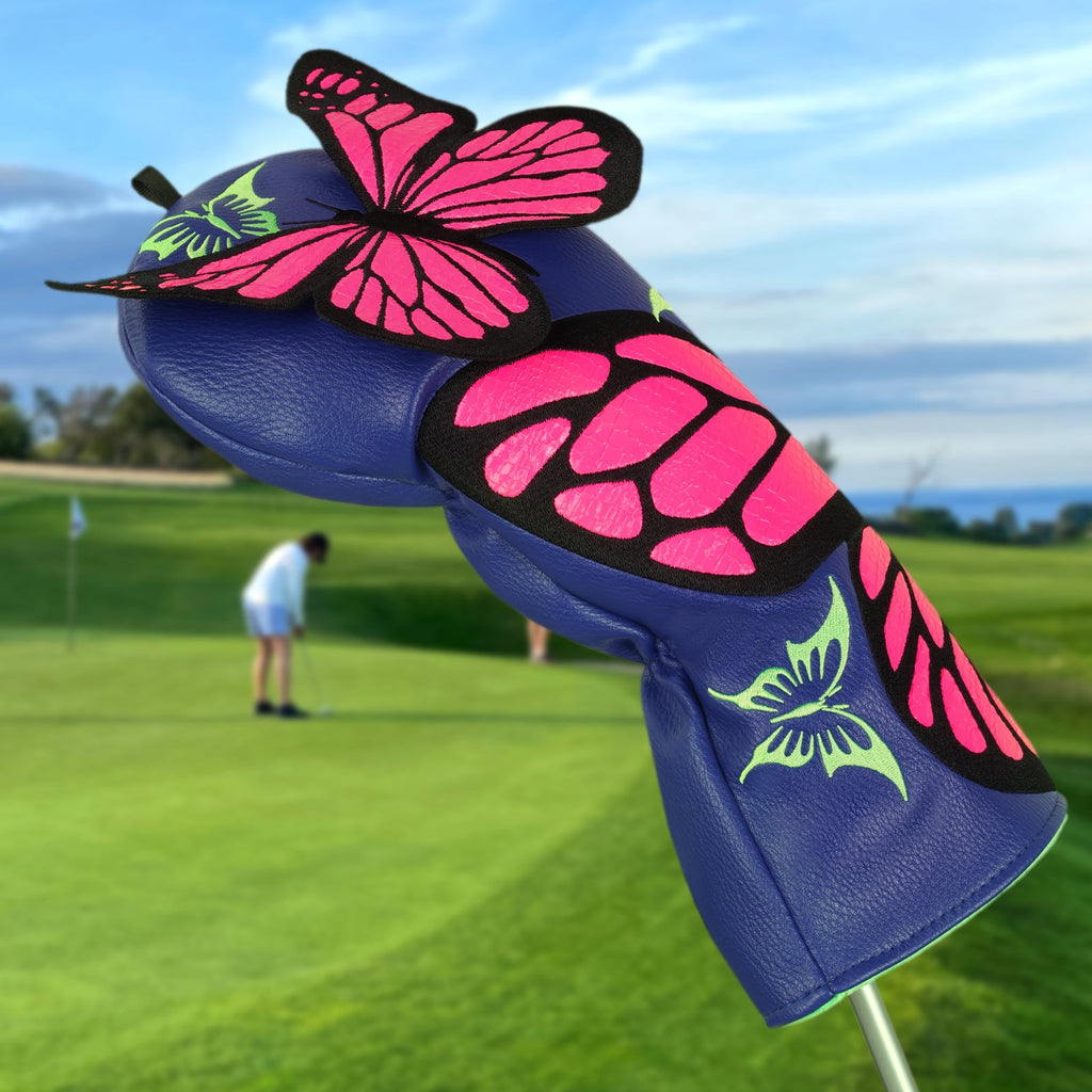 Blue Butterfly Driver Golf Headcover