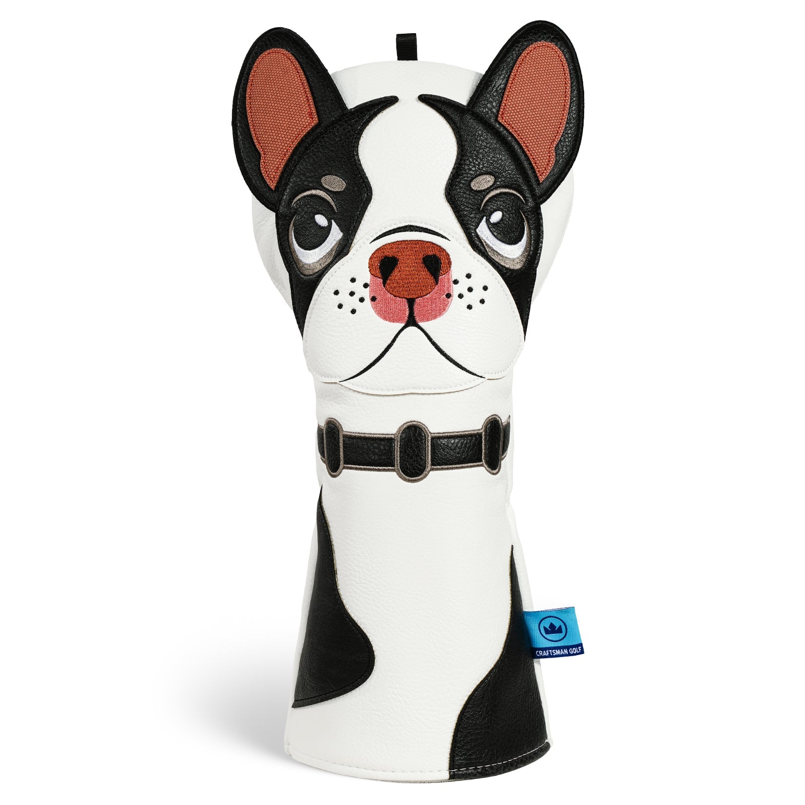 Black White Dog Driver Golf Headcover