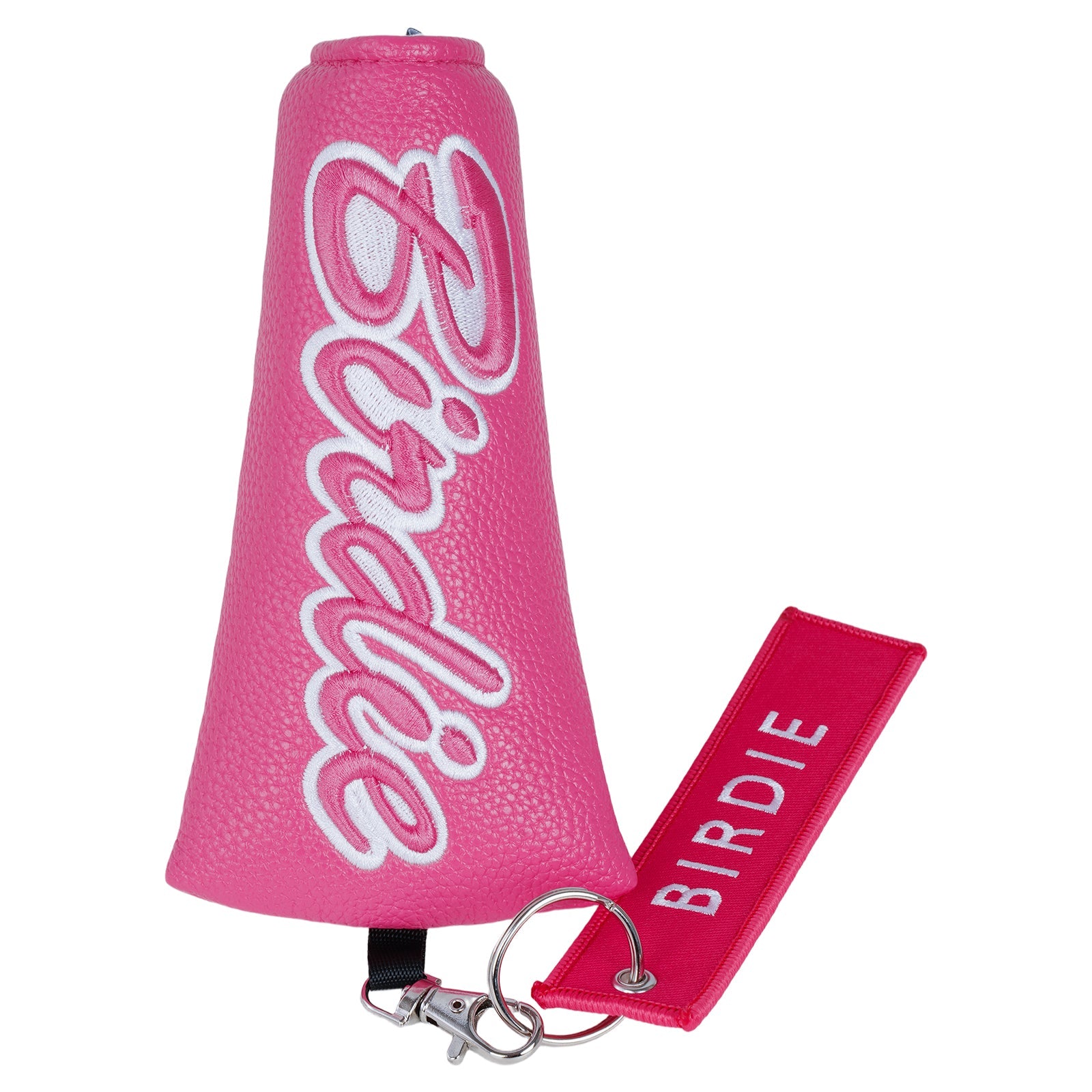 Peach PU leather BIRDIE Embroidery Putter Golf Head Cover
