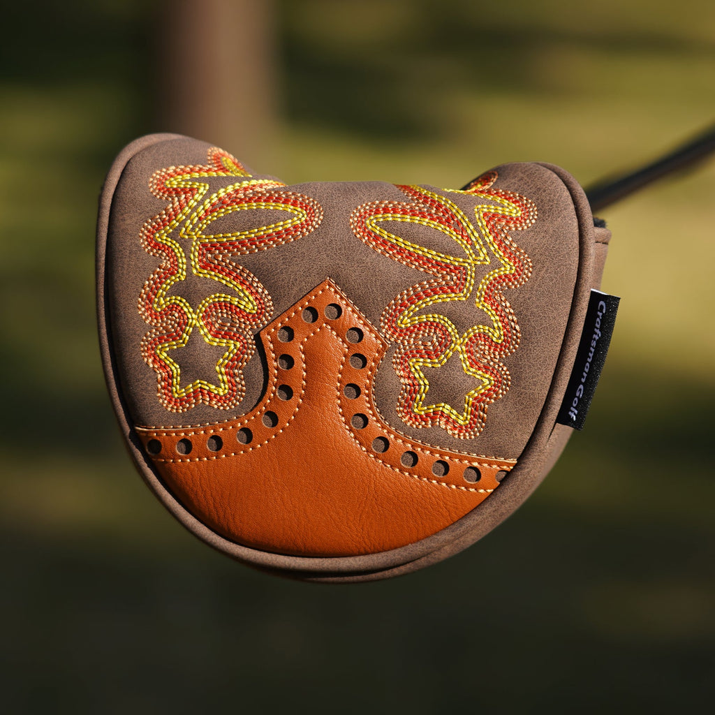 Brown Hollowed-out Putter Golf Head Cover