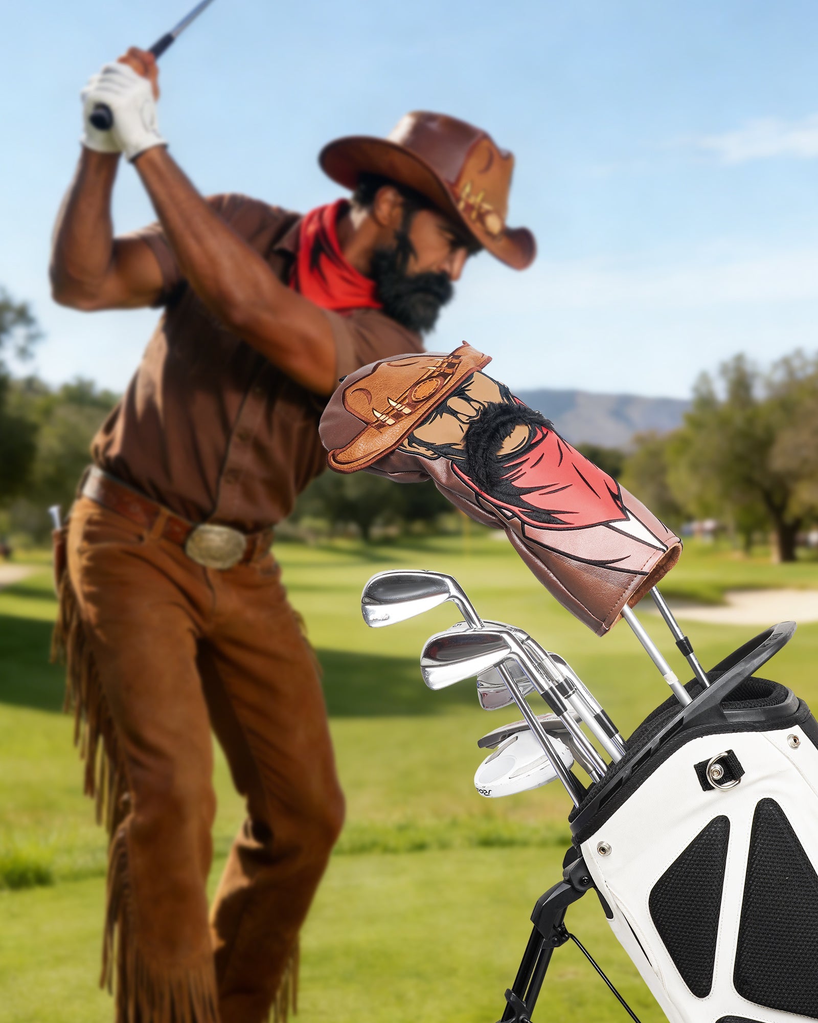 Brown Western Cowboy Driver Golf Headcover