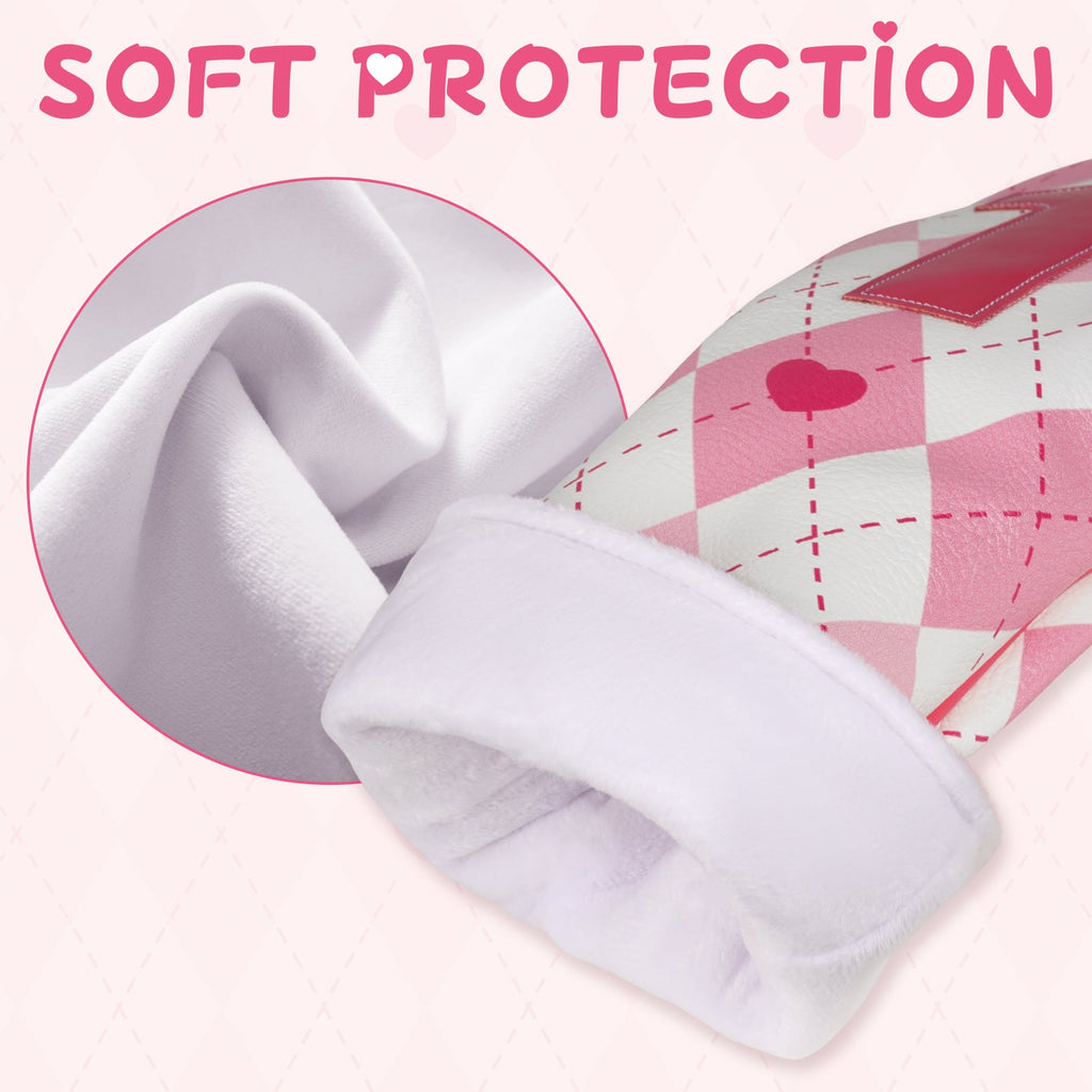 Diamond-Patterned Heart Driver Golf Headcover