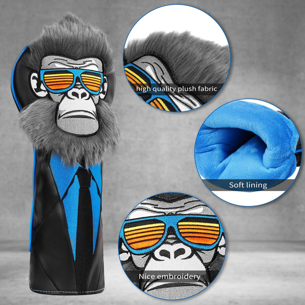 Sunglass Monkey Wood Golf Head Covers
