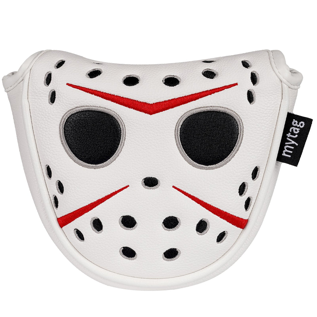 White PU Mask Putter Head Cover
