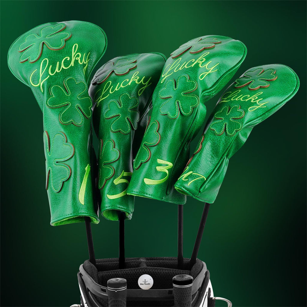Green Luck Four-Leaf Clover Golf Headcover Sets