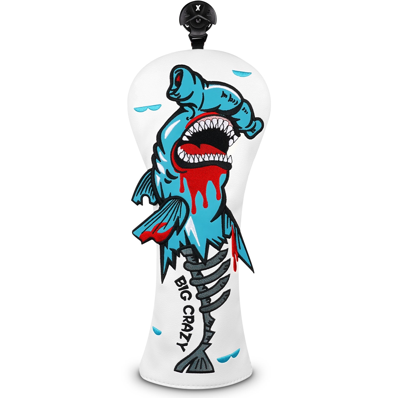 White PU Monster Fish Driver Head Cover Set