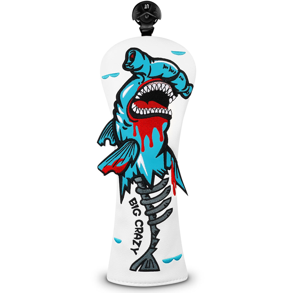 White PU Monster Fish Driver Head Cover Set