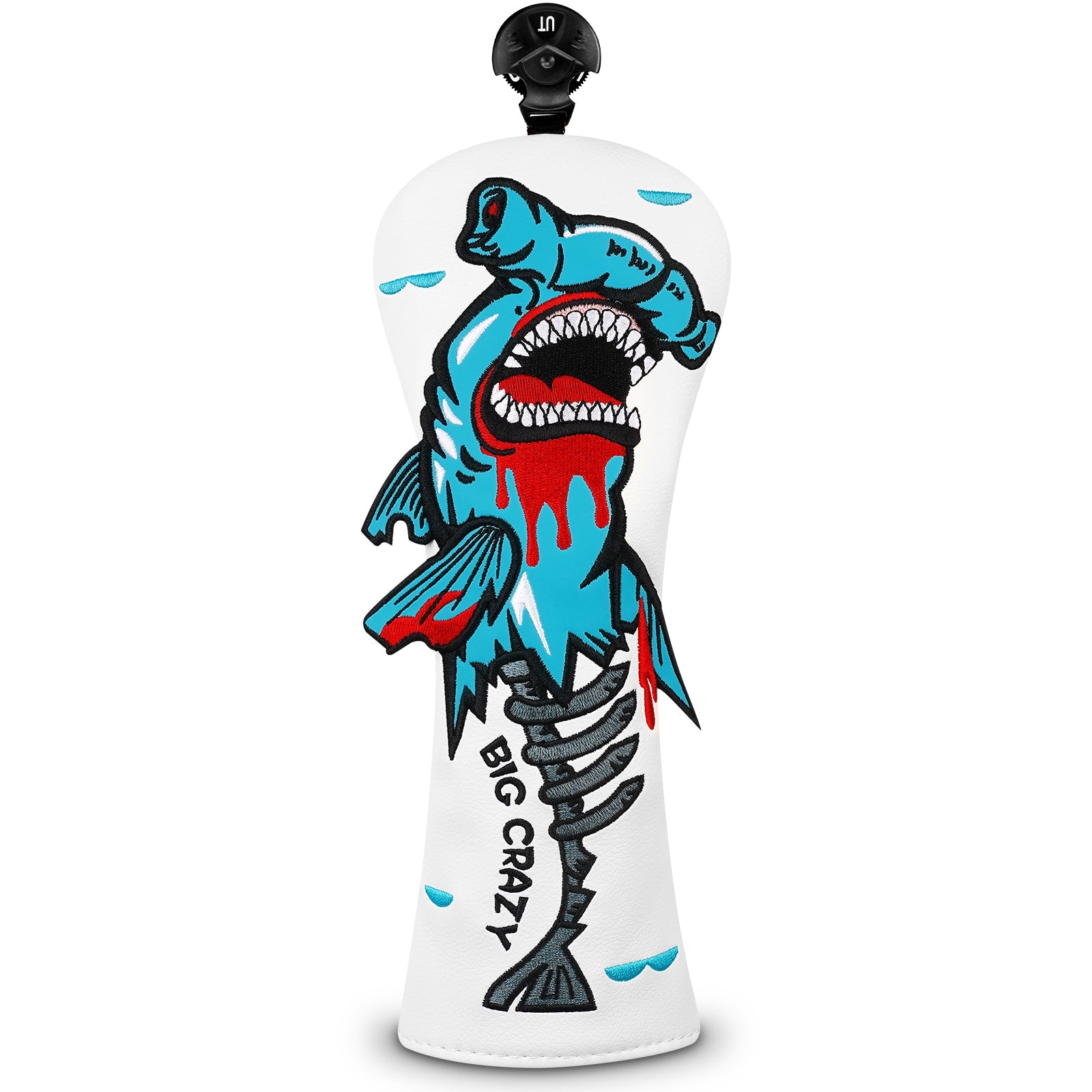 White PU Monster Fish Driver Head Cover Set