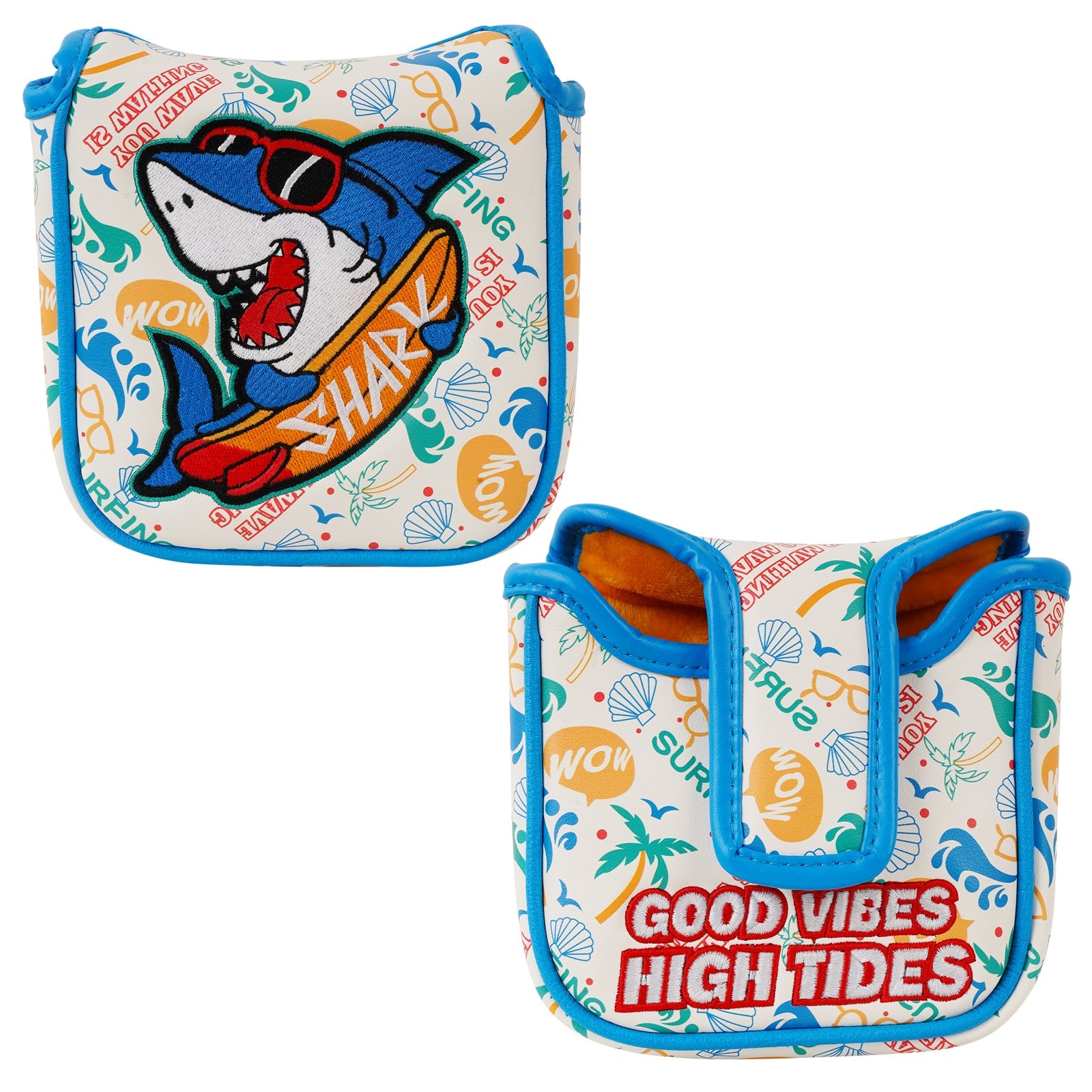 Sunglasses Shark Print Putter Golf Head Cover