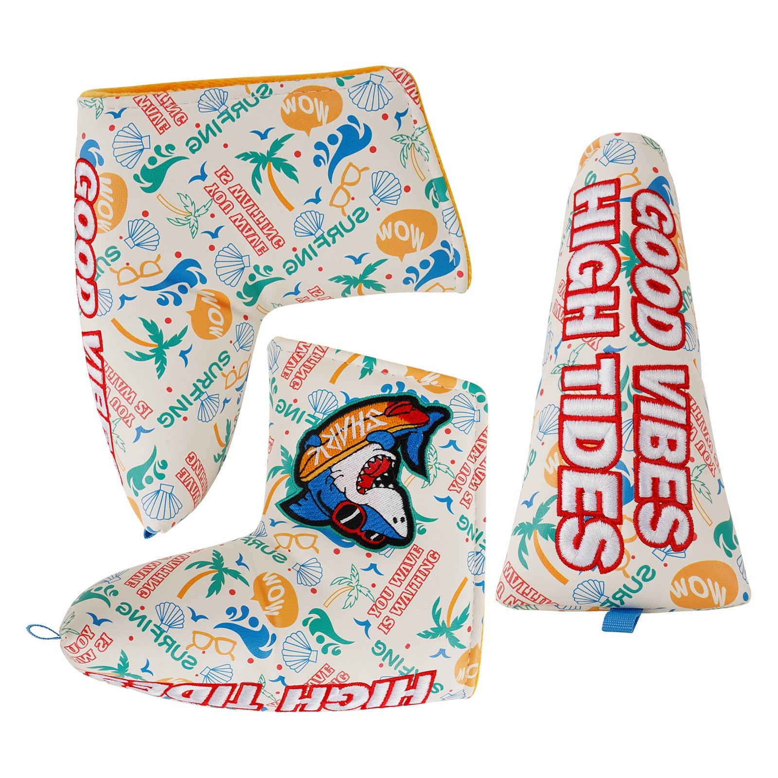 Sunglasses Shark Print Putter Golf Head Cover