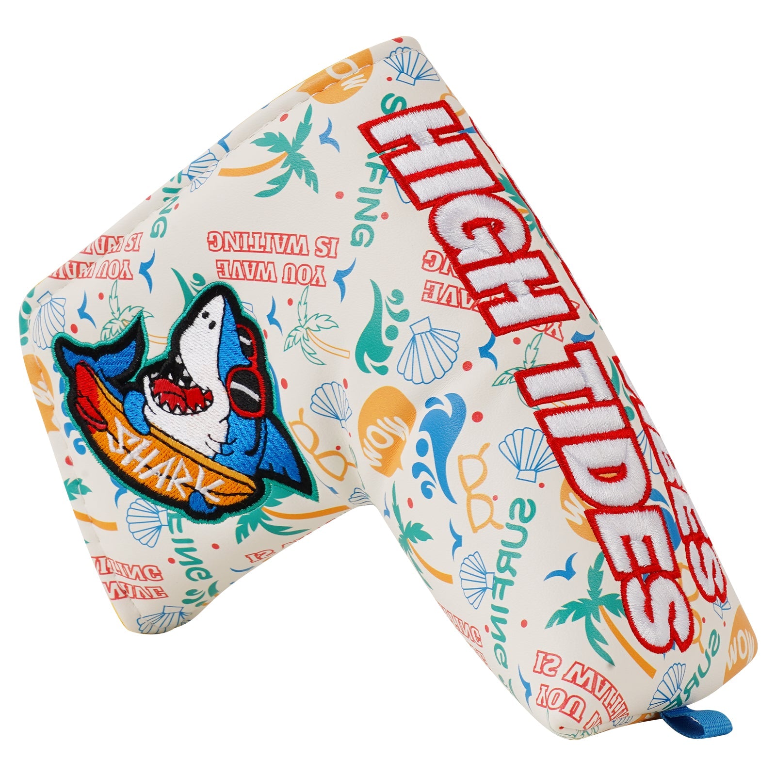 Sunglasses Shark Print Putter Golf Head Cover