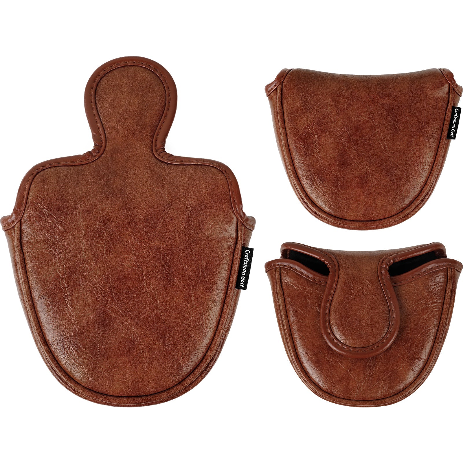 Brown Retro Putter Golf Head Cover