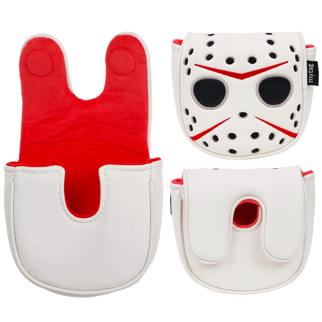 White PU Mask Putter Head Cover