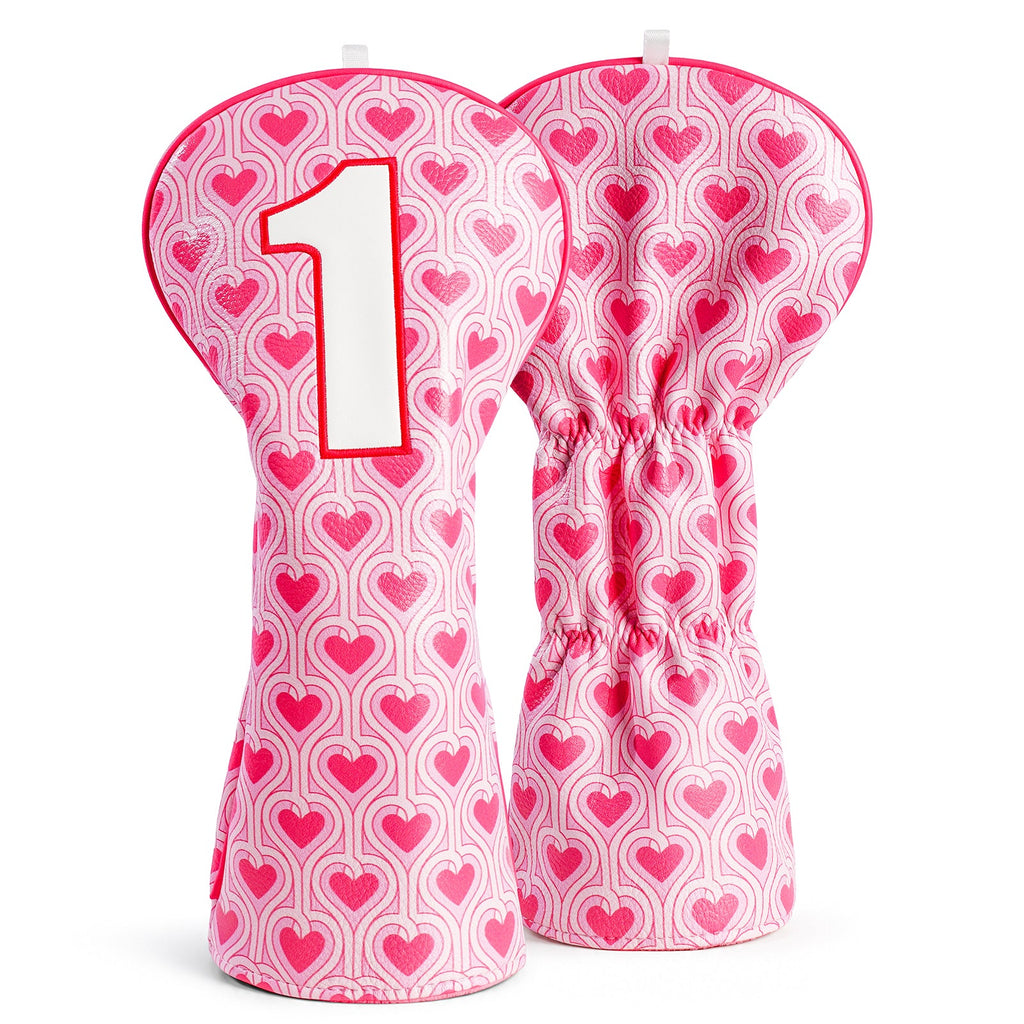 Pink Heart Driver Driver Golf Headcover Set