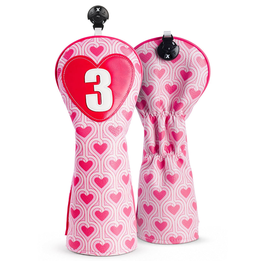 Pink Heart Driver Driver Golf Headcover Set