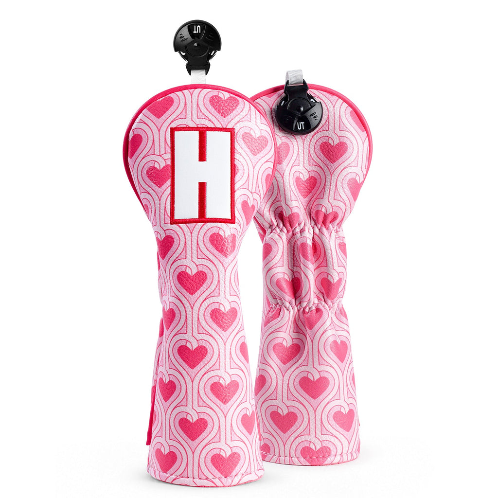Pink Heart Driver Driver Golf Headcover Set