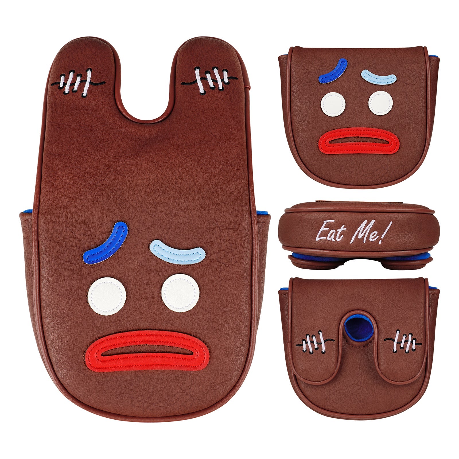 Red Brown Gingerbread Man Putter Golf Headcover
