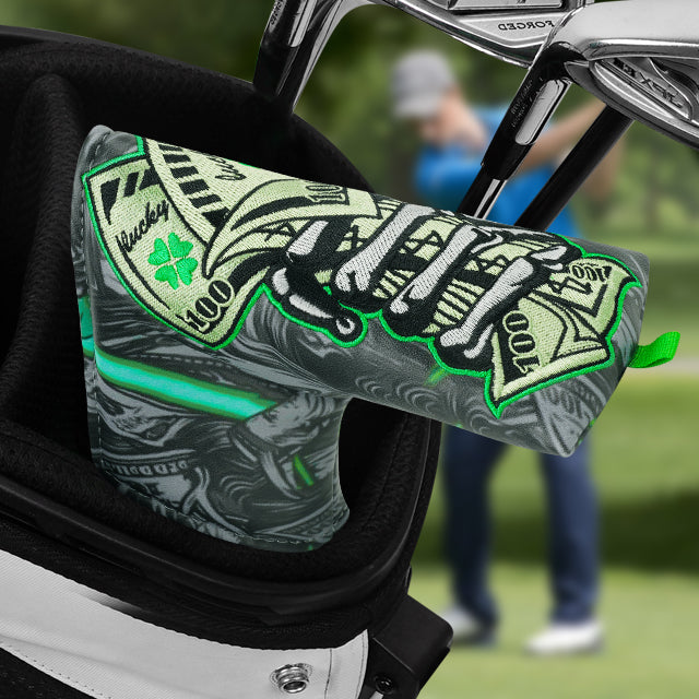 Black Lucky Coin Putter Head Cover