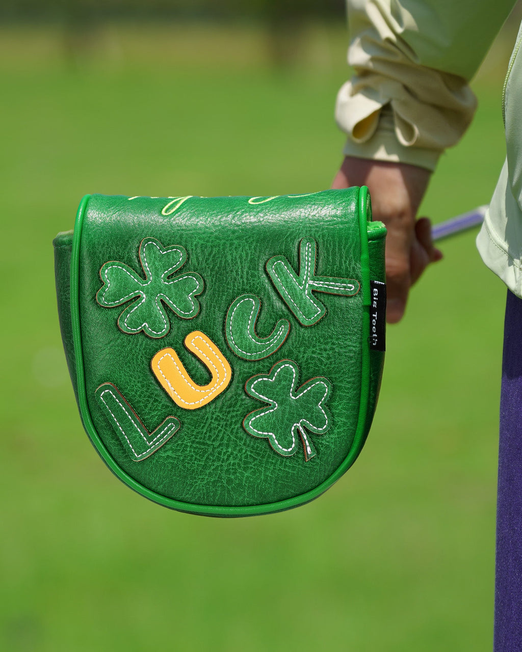 Green Luck Four-Leaf Clover Putter Golf Headcover