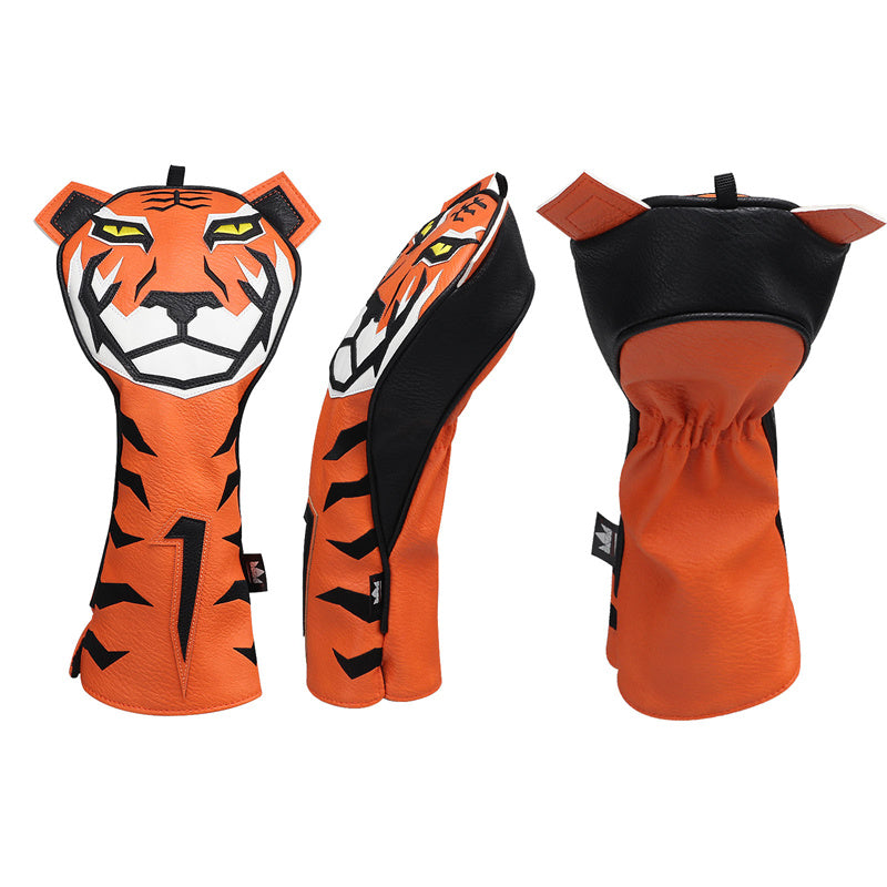Orange Tiger Golf Head Covers Set