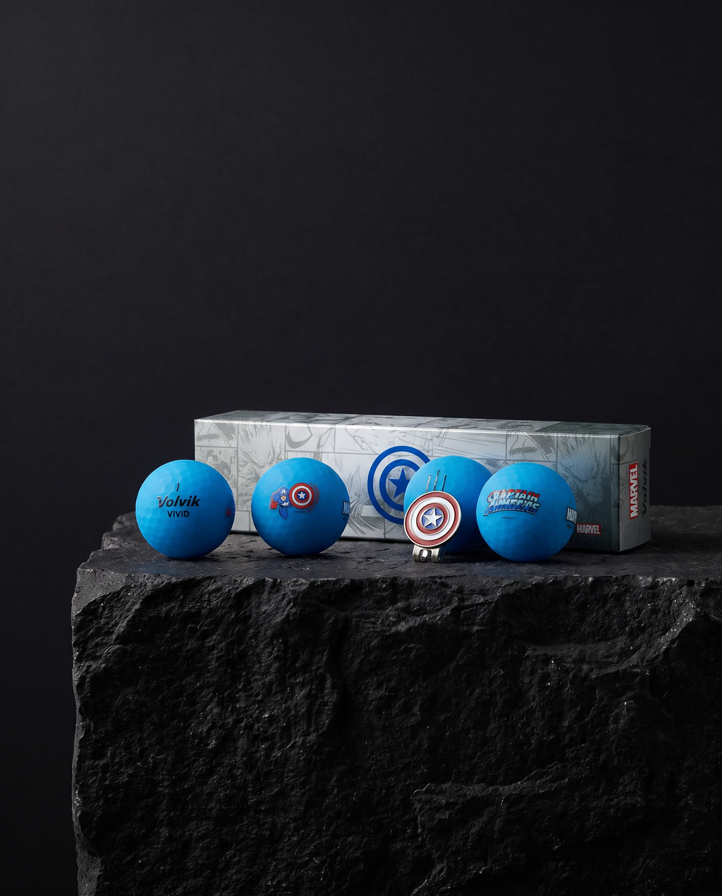 Volvik VIVID Marvel 3.0 4 Golf Ball & Marker Gift Set