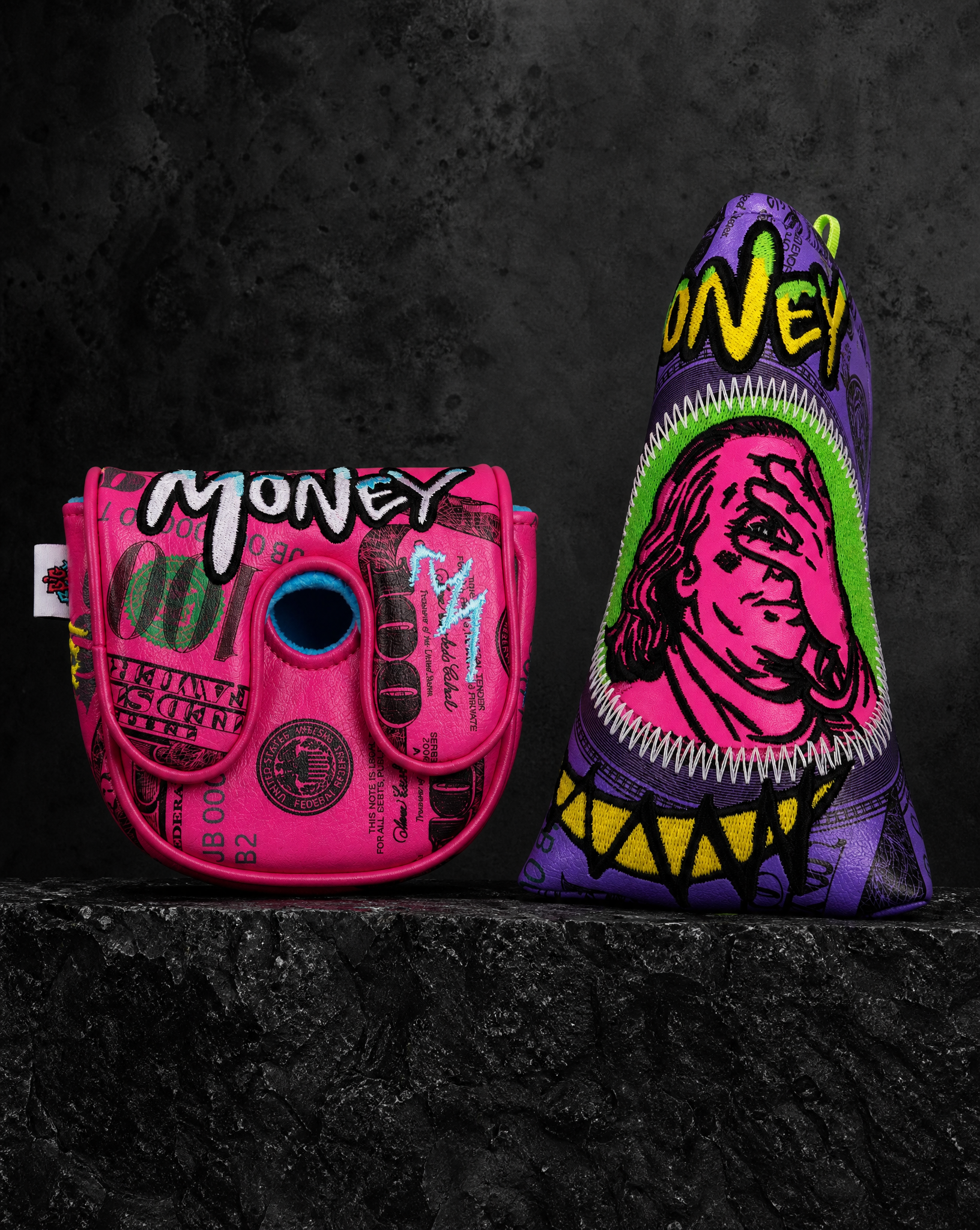 Purple PU $100 Putter Golf Headcover