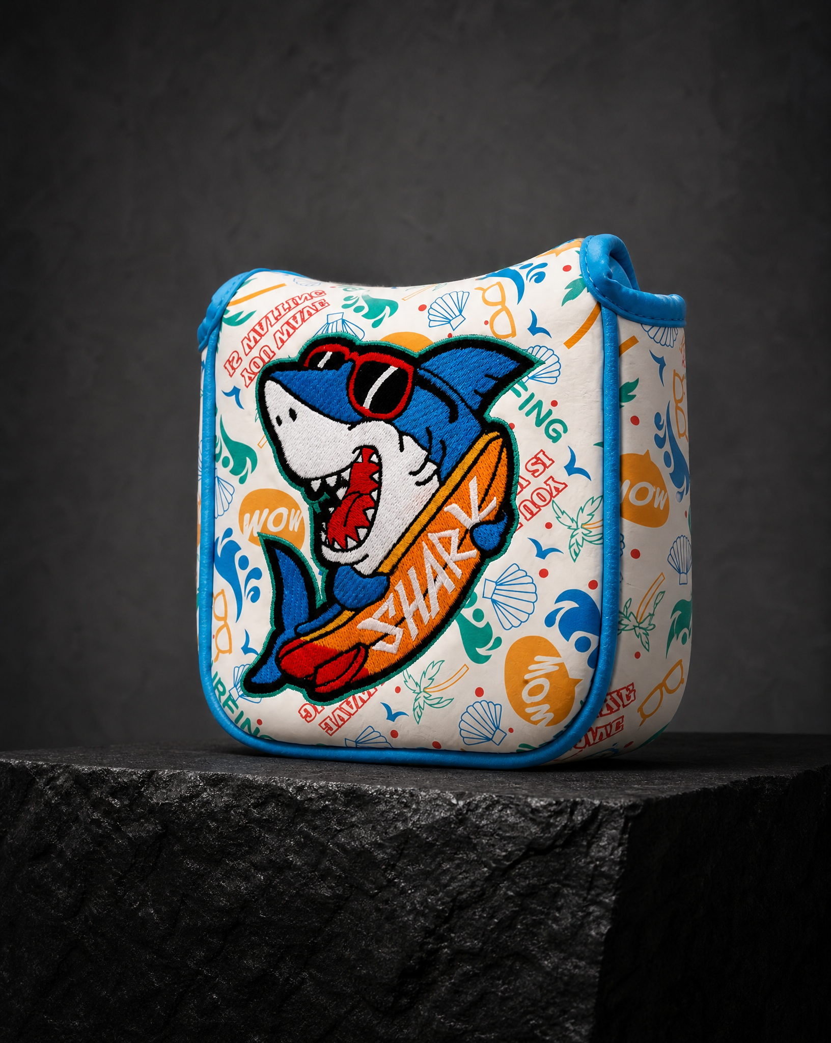 Sunglasses Shark Print Putter Golf Head Cover