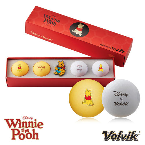 Volvik VIVID LITE Disney Golf Ball & Marker Gift Pack Winnie the Pooh