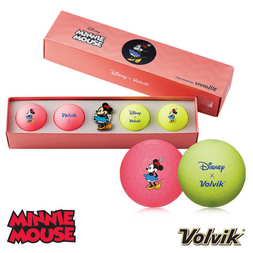 Volvik VIVID LITE Disney Golf Ball & Marker Gift Pack Minnie Mouse