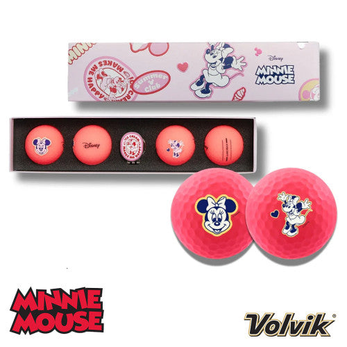 Volvik VIVID SOFT Disney Golf Ball & Marker Gift Pack Minnie Mouse