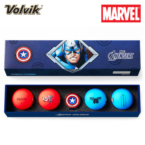 Volvik VIVID SOFT 4.0 Marvel Hulk Golf Ball & Marker Gift Set