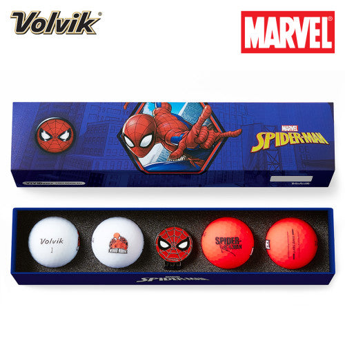 Volvik VIVID SOFT 4.0 Marvel Spider Man Golf Ball & Marker Gift Set