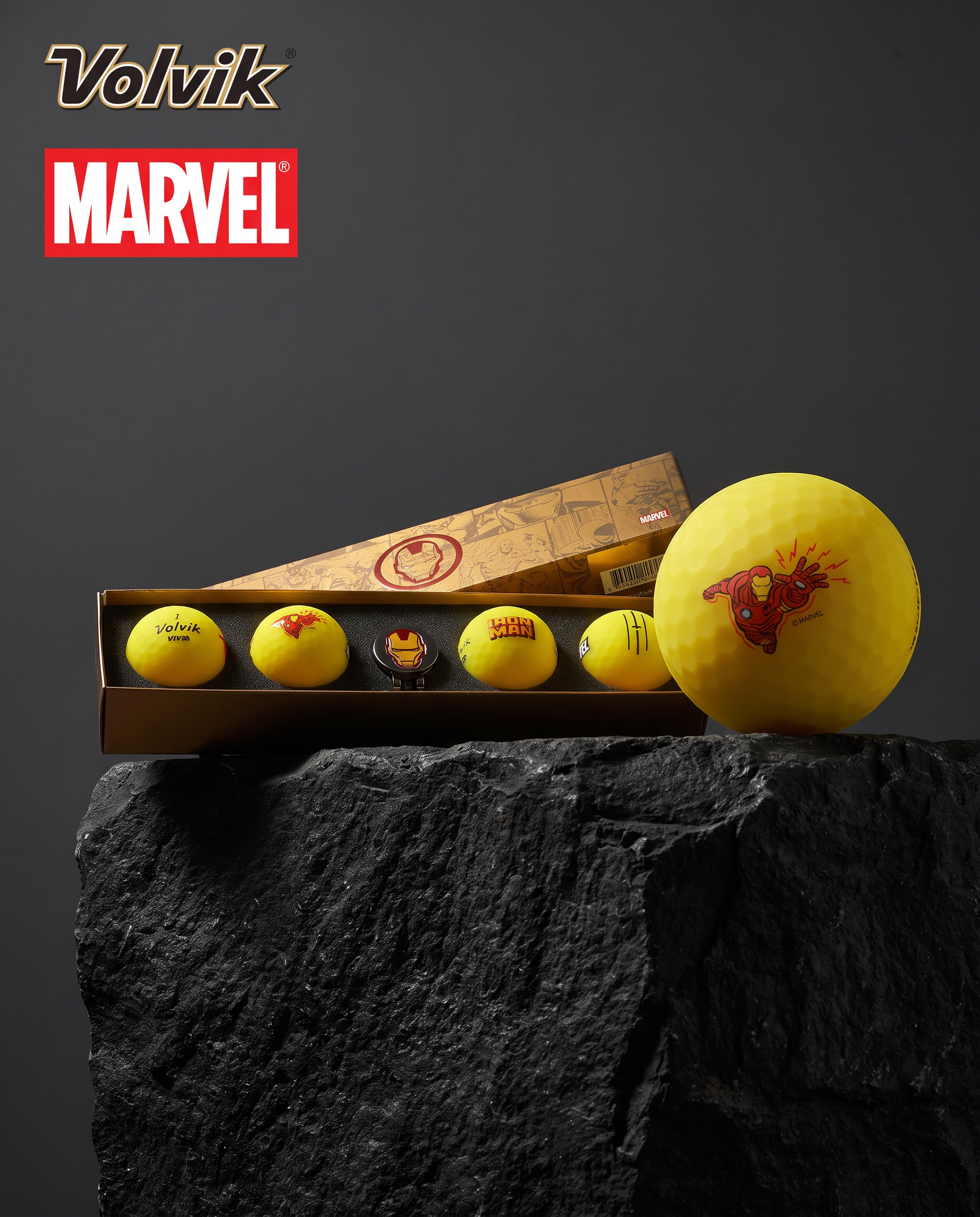 Volvik VIVID Marvel 3.0 4 Golf Ball & Marker Gift Set