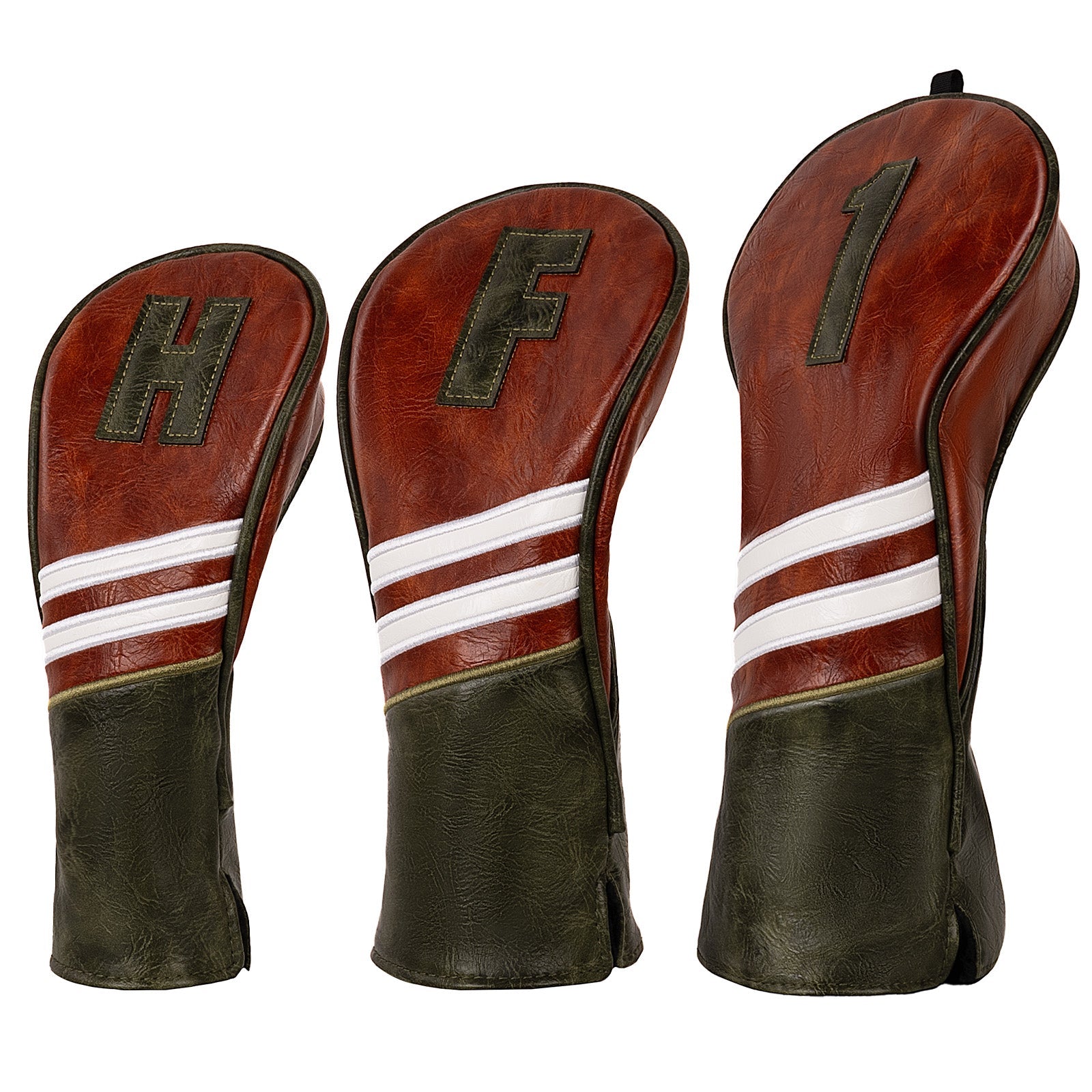 Brown& Black& White Golf Head Cover Set
