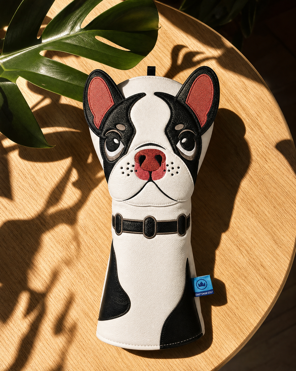 Black White Dog Driver Golf Headcover